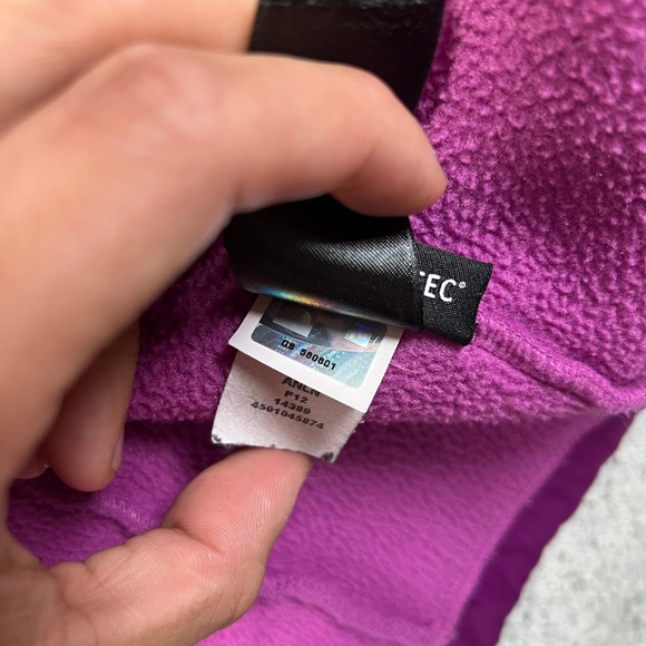 The North Face Denali Jacket Wmns XL Pink Purple Hooded Fleece Polartec Recycled - Picture 9 of 15
